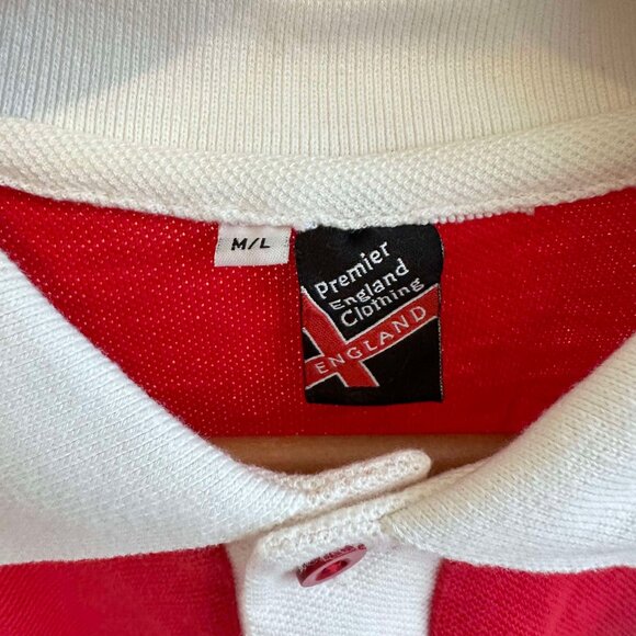 NWOT Premier England Red and White Football Collared Shirt 👕 - Picture 3 of 5